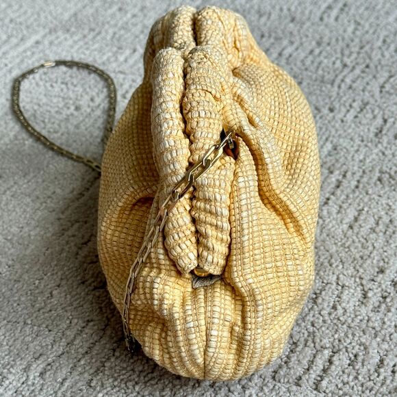 Mansur Gavriel Mini Cloud Woven Clutch in Natural with Chain Strap - Picture 7 of 13